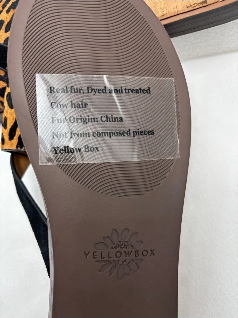 Yellow Box Women’s 7 Leopard Print Slide Sandals - Black & Tan#394 - Picture 3 of 15